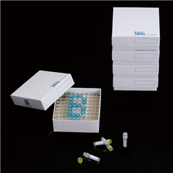 Freezer Box 3" Plasti-Coat TM Cryobox with 81-well divider, -196C to 121C / PK 5