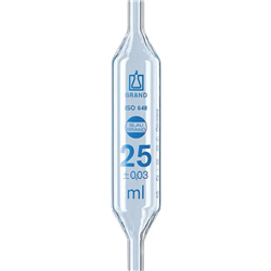 Bulb pipettes, BLAUBRAND®, class AS, 1 mark, blue printed scale, AR-GLAS®, DE-M, 6ml, PK 6