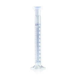 Mixing cylinders, tall form, 10ml BLAUBRAND®, class A, Boro 3.3, DE-M, w PP stopper, NS10/19 / PK 2