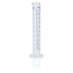 Graduated cylinder, tall form, PP, 1ml, grad. in blue, 100ml / PK 10