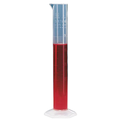 Graduated cylinder, tall form, 250ml, PP,  2ml embossed scale / PK 5