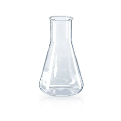 Erlenmeyer flasks, wide neck, Boro 3.3, beaded rim, graduated/ PK 10