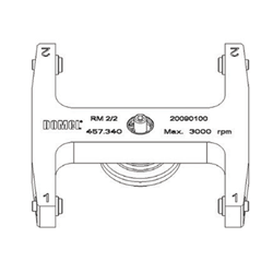 Swing-out rotor for MT plates, RM 2/3, 2 places, max. 6 MT/2 deepwell plates,  Centric / EA