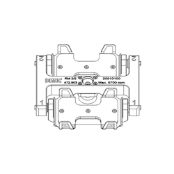 Swing-rotor w. carriers for MT plates, RM2/2, 2 places, max. 4MT/2 deepwell plates, Centric / EA