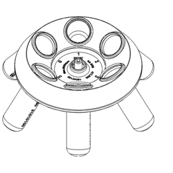 Fixed-angle rotor with shields, RA 6/50, for 6 x 50ml conical tubes, Centric / EA