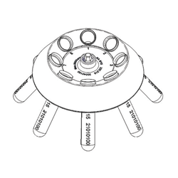 Fixed-angle rotor with shields, RA 8/15, for 8 x 15ml conical tubes, Centric / EA