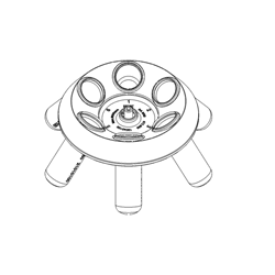 Fixed-angle rotor with shields, RA 6/50, for 6 x 50ml conical tubes, Centric / EA