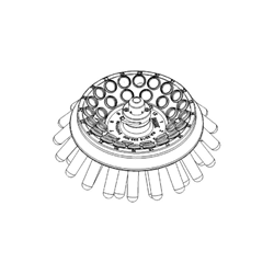 Fixed-angle rotor with buckets, RA 32/15, for 32 x 15ml conical tubes,  Centric / EA