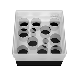 Freezer Box PP Black 10 Plus 2 wells 130x130x95mm