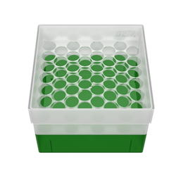 Freezer Box PP Green for 16mm dia. tubes 95mm H 52 well