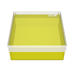 Freezer Box PP Yellow 130x130x52mm w/o divider and holes