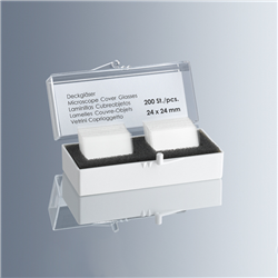Coverslip No.1 22x22 hinged lid boxes / PK 200