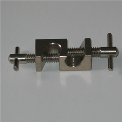 Bosshead, nickel plated brass, w fixed right angle V grooves. Hold up to 16mm dia. objects /EA