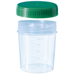 Container 100ml PP with Green PE Cap (enclosed) Sarstedt / PK 500